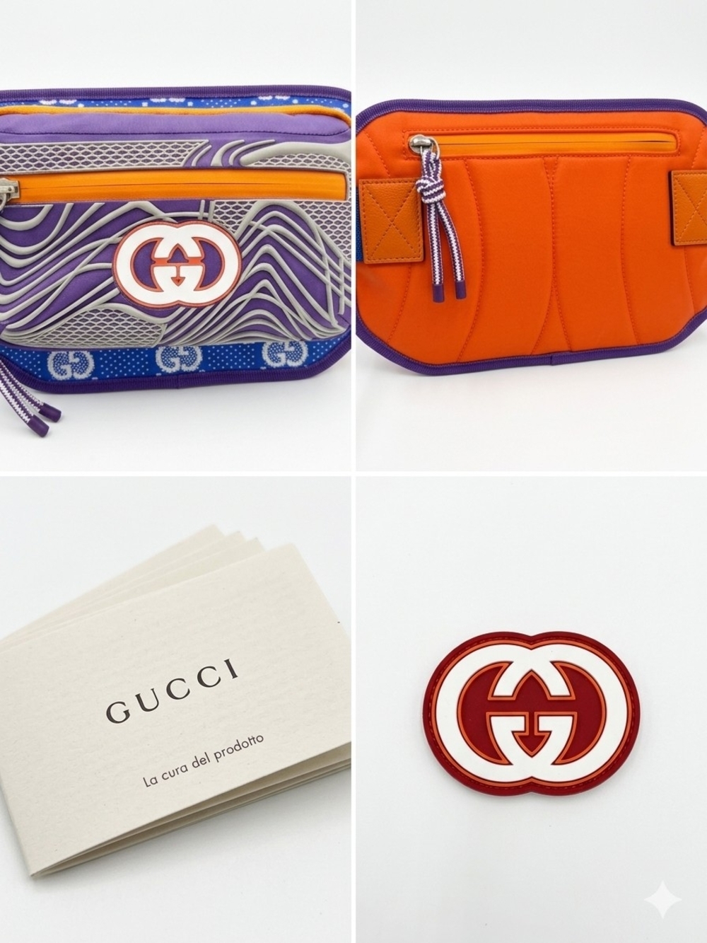 Gucci Orange and Purple Wave Logo Belt Bag